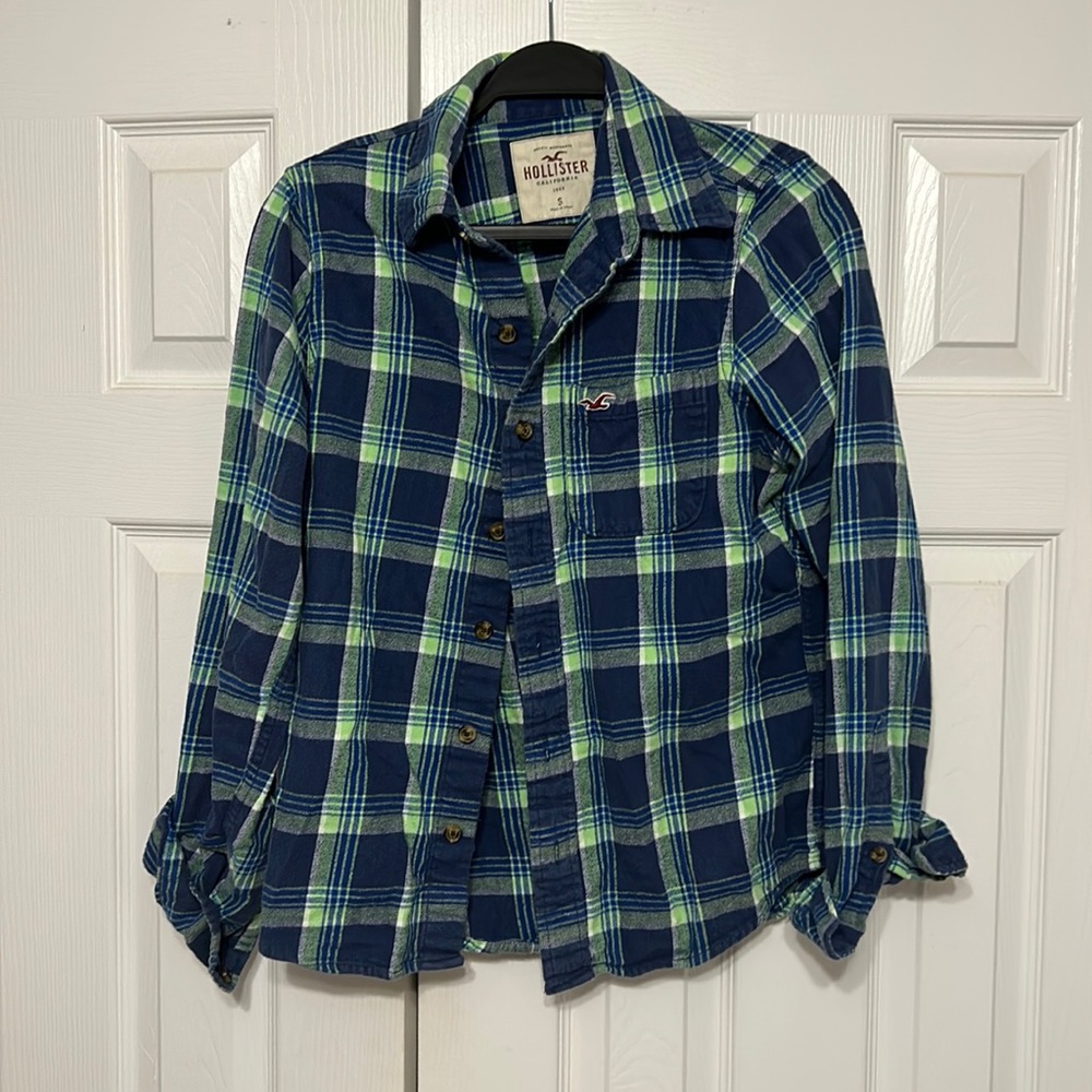 Small Hollister Plaid Flannel Button Up